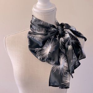 Korean black metallic silver splash design many ways to wear scarf 71”x12.5”